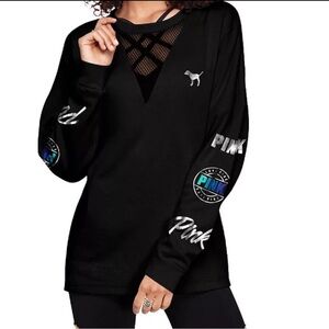 Victorias Secret Pink Long Metallic Sleeve Shirt
Smoke free home 
NWOT